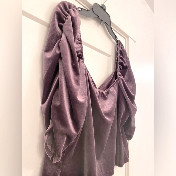 EUC [AND NOW THIS] Velvet Plum Purple Ruched Princess Top Women’s Plus Sz 2X - Picture 12 of 16